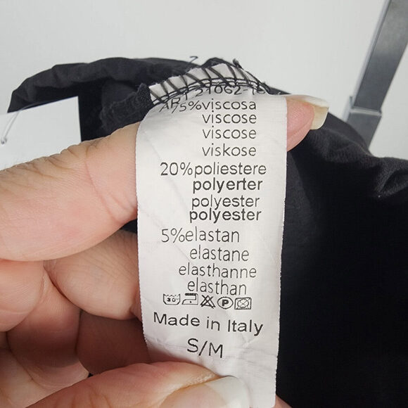 Bella Amore Made In Italy Black Straight Leg Cropped Pants Size S/M - Picture 9 of 10